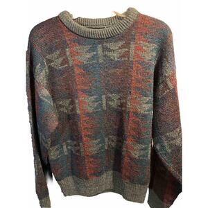 Vintage Men’s Knights Bridge Wool Blend Sweater Nordic Print Sz M Pullover